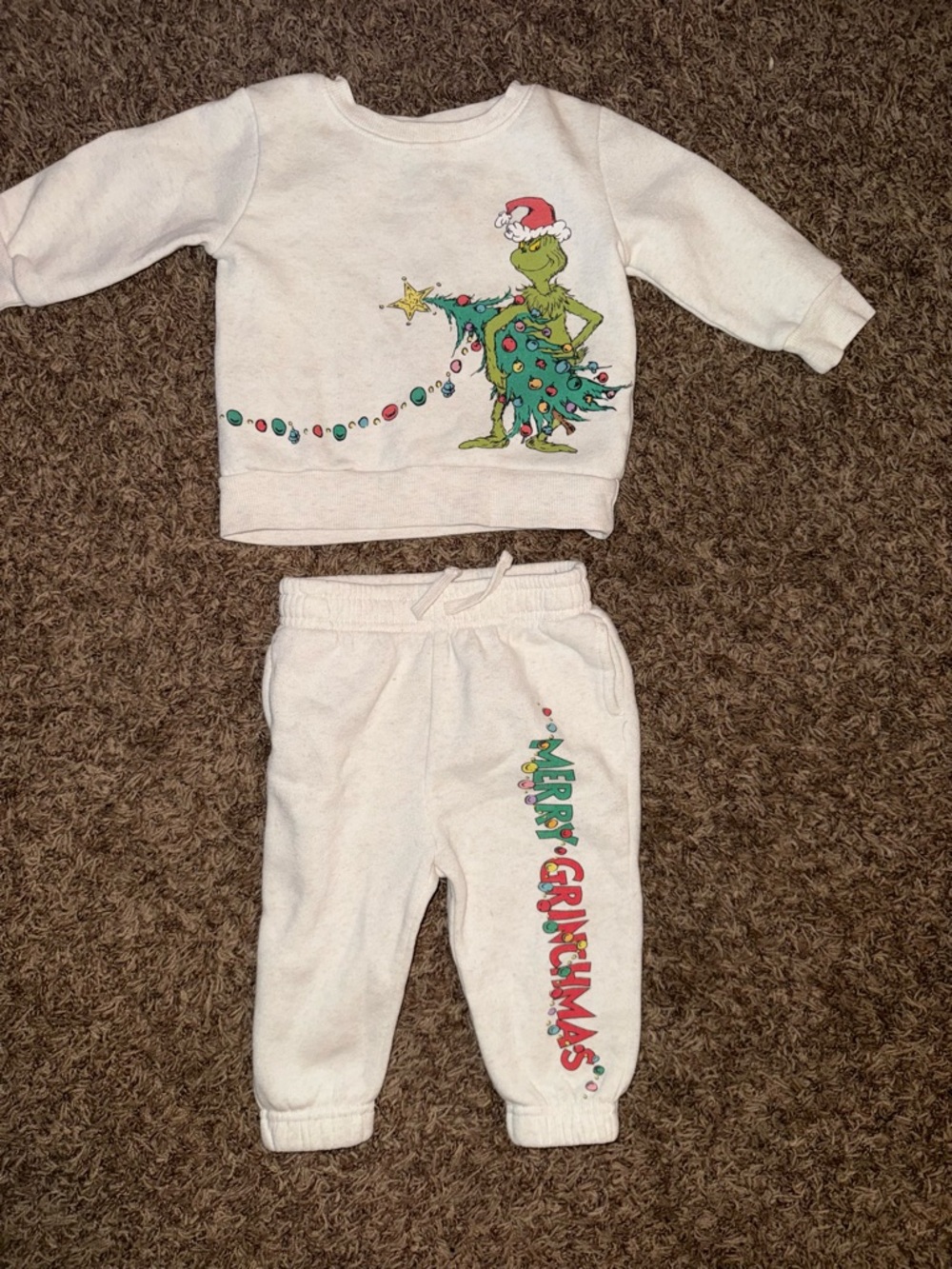 Kids White Grinch Holiday Matching Set